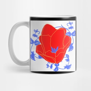 Redness blue poppy Mug